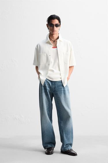 Zara 舒適版襯衫式外套 - 磨白色
