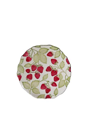 PIATTO DA DESSERT VETRO FRAGOLE - Rosso di Zara