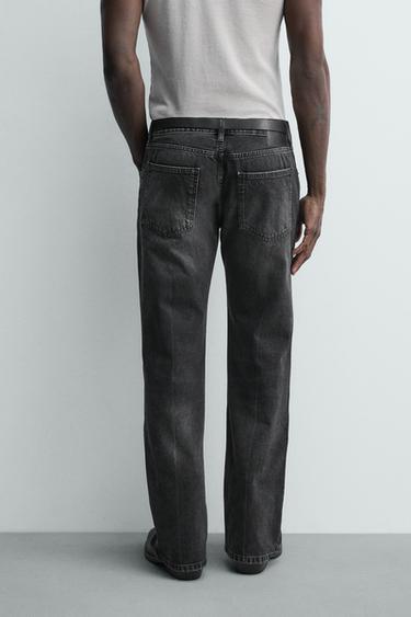 FLARE FIT JEANS WITH SPLIT HEM - Charcoal by Zara - Image 2
