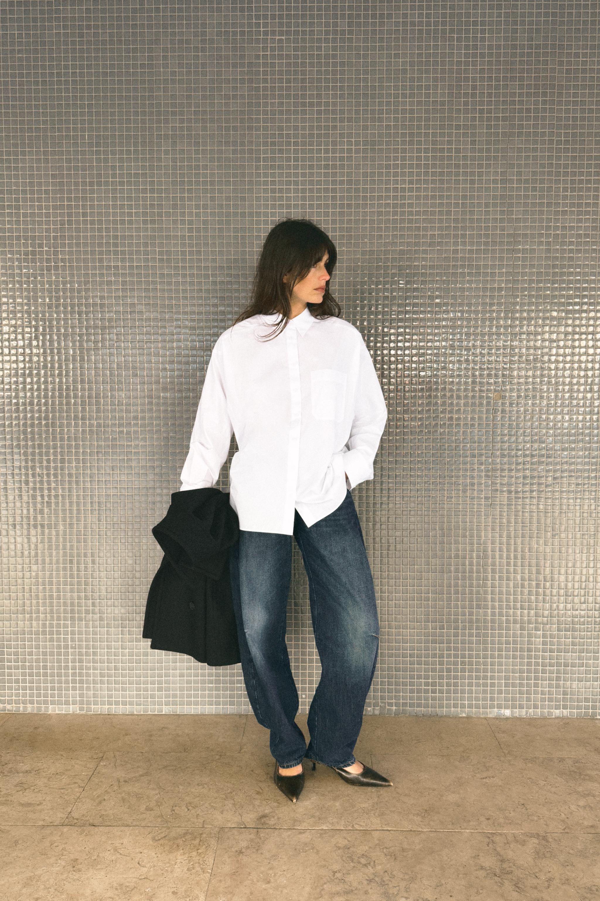 CHEMISE EN POPELINE À POCHE