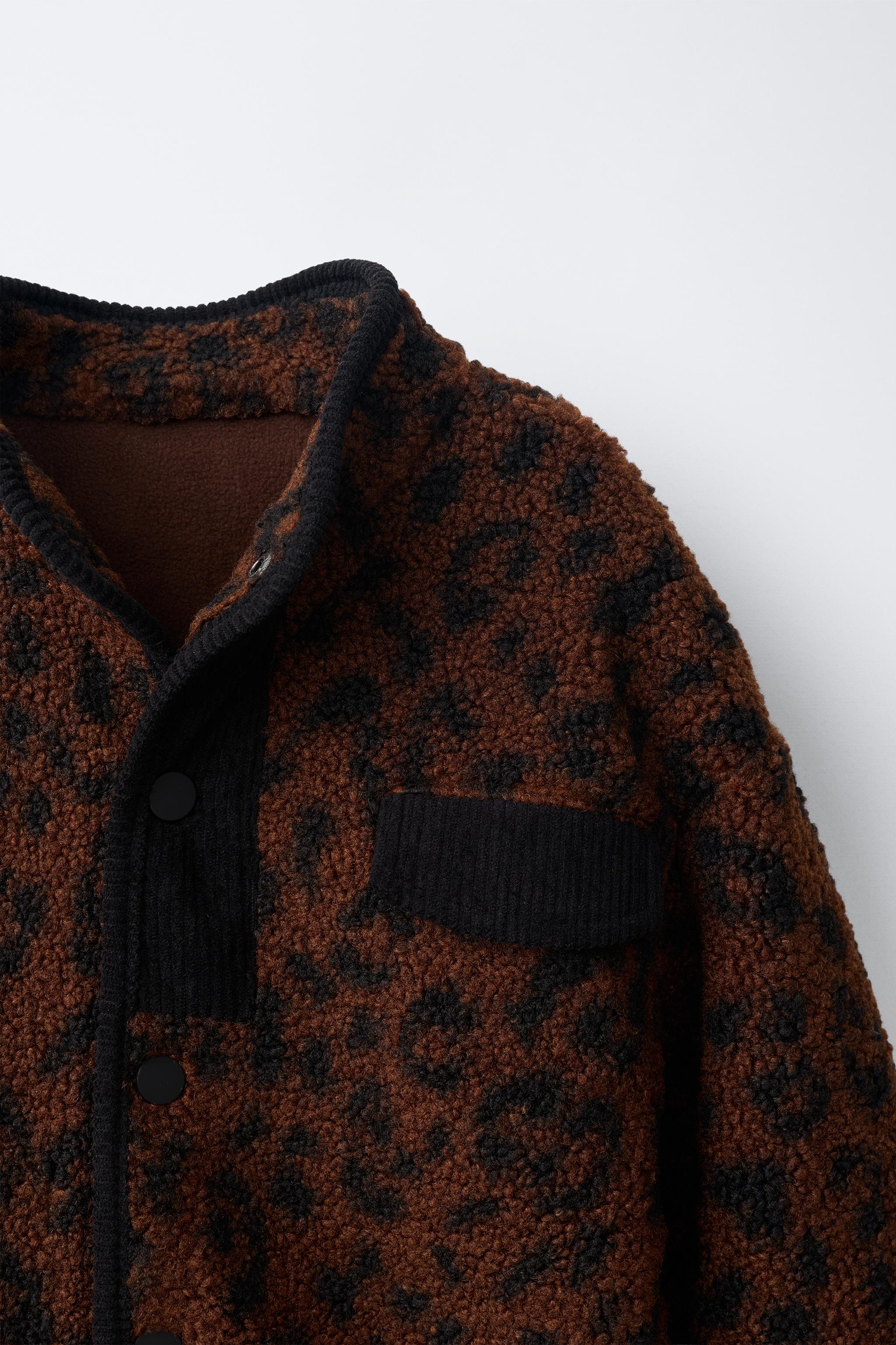 BLOUSON EFFET MOUTON ANIMAL PRINT
