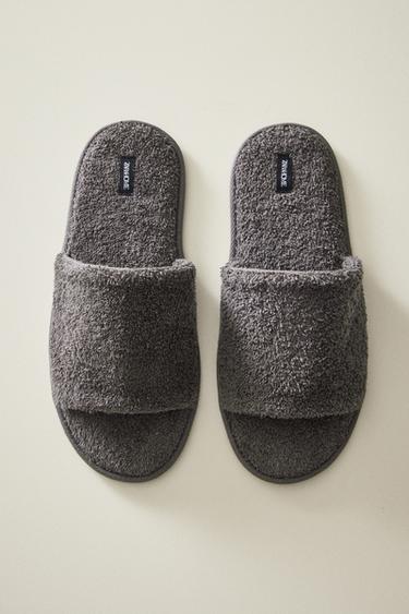 OPEN TERRY BATHROOM SLIPPERS - Dark Grey by Zara - Image 5