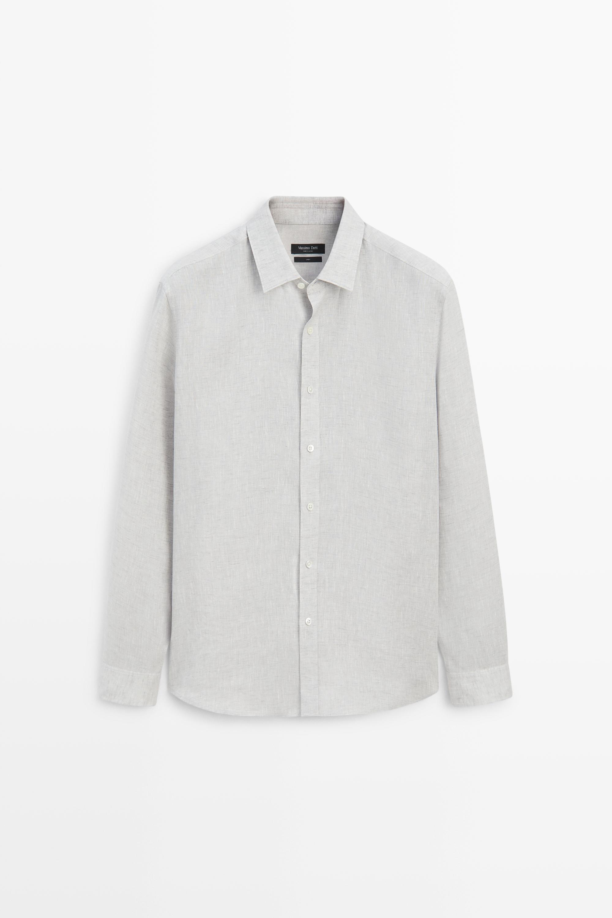 Chemise regular fit délavée 100 % lin