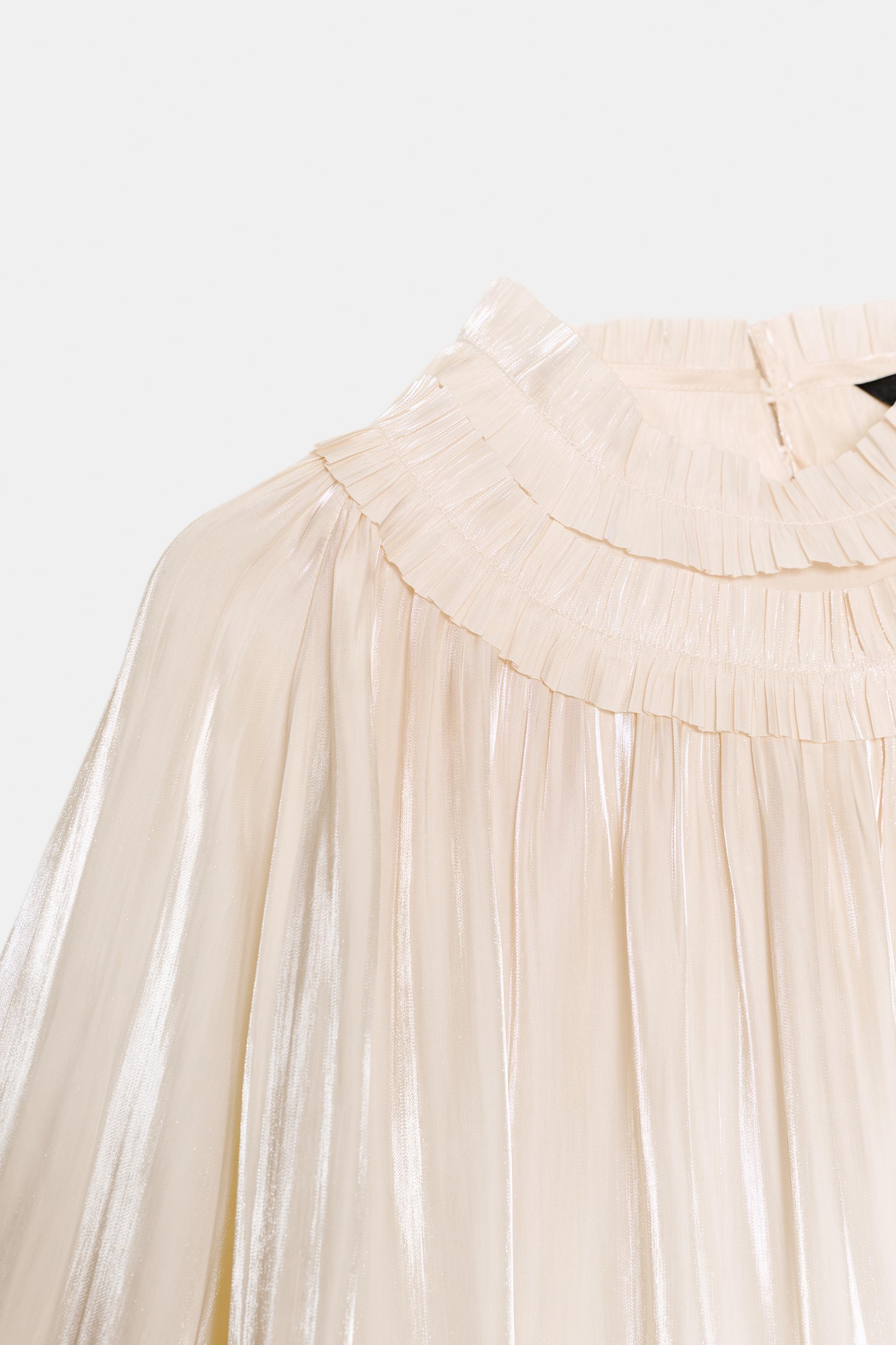 SATIN EFFECT SHIMMER BLOUSE