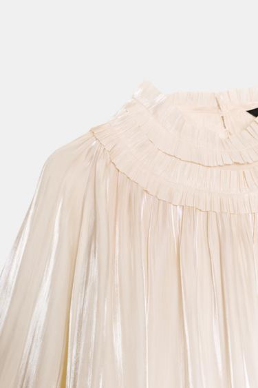 BLOUSE SATINÉE TISSU BRILLANT - Vanille de Zara - Image 6