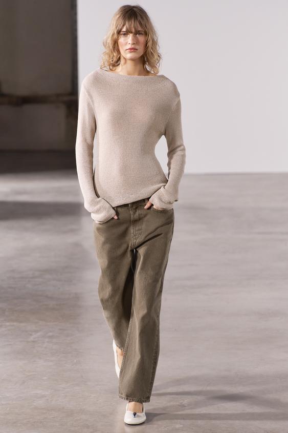 ZW COLLECTION STRAIGHTLEG MIDRISE CROPPED JEANS Green ZARA UAE