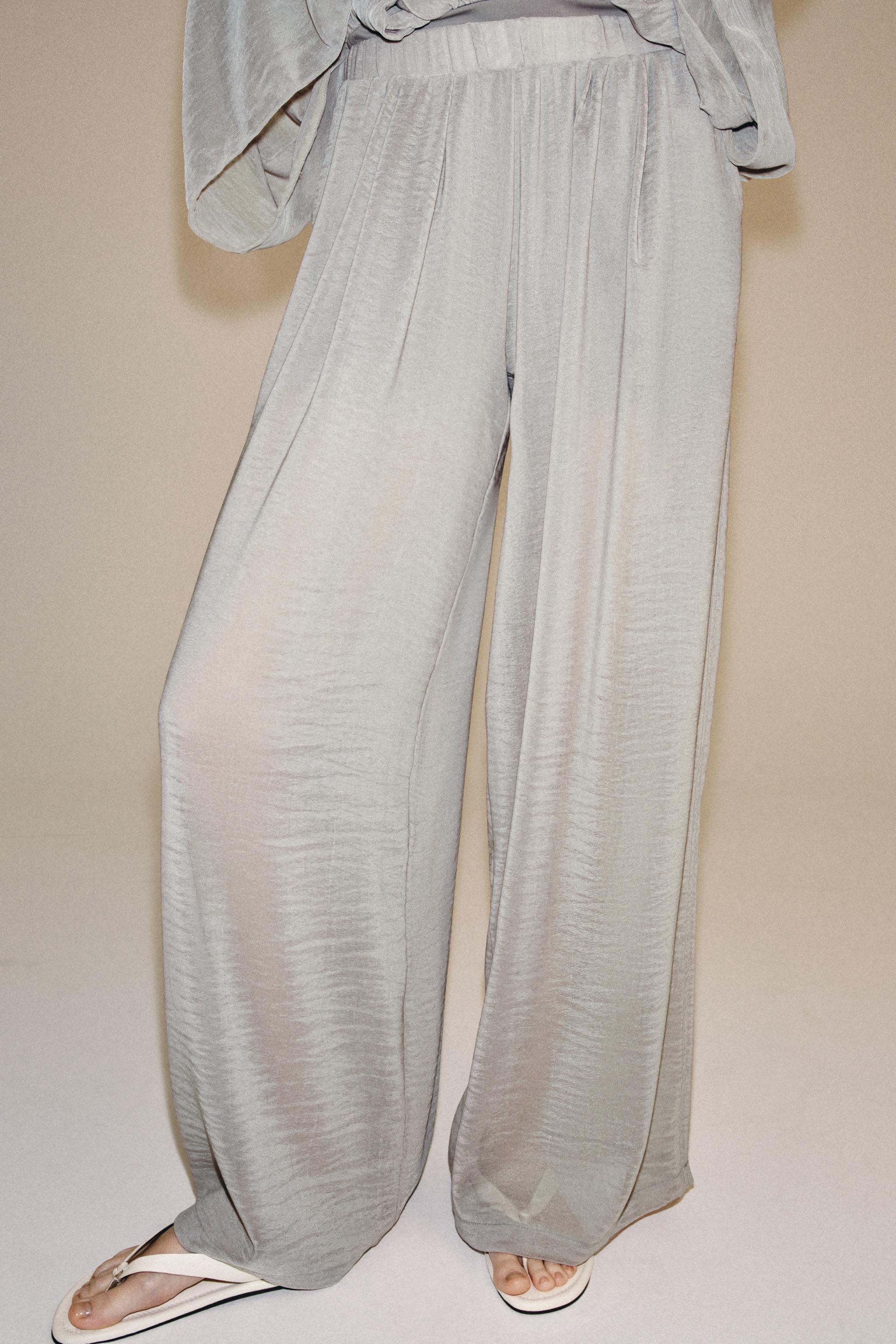SEMI-SHEER PALAZZO PANTS