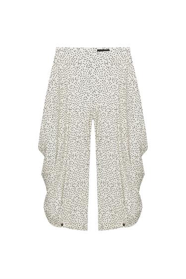 PANTALÓN ESTAMPADO DRAPEADO ZW COLLECTION - Crudo / Negro de Zara