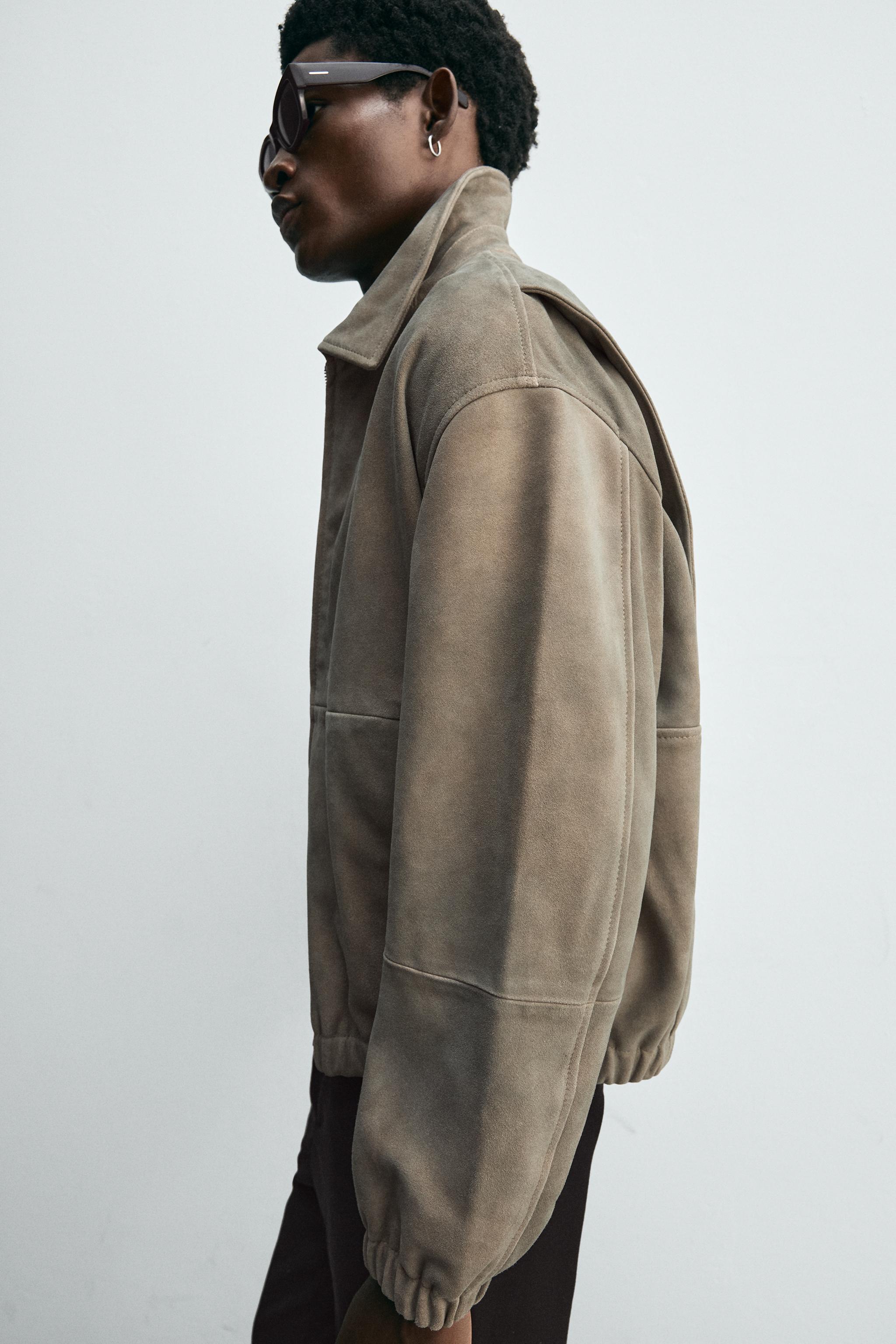 SUEDE-FINISH LEATHER JACKET