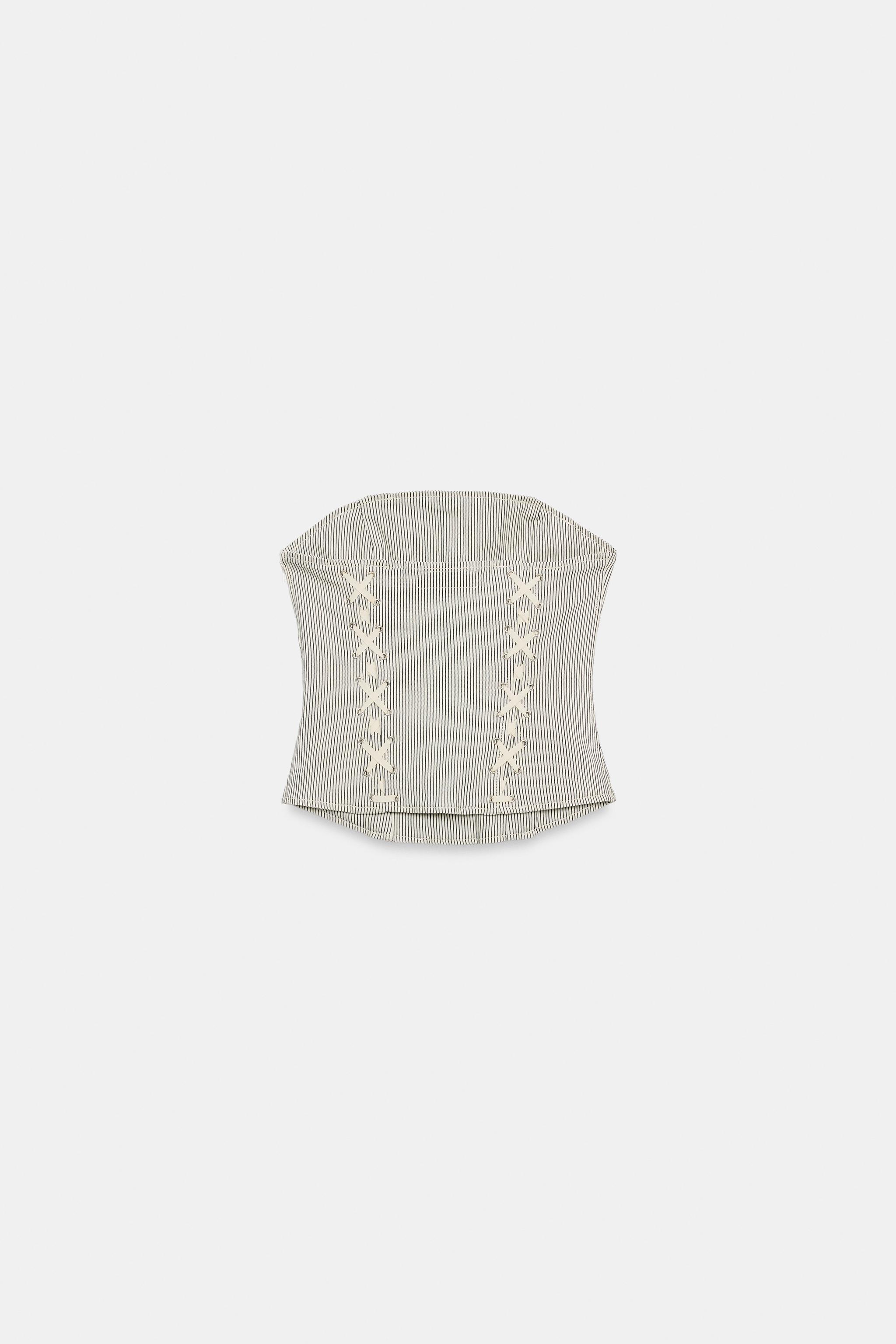 Zara ÇİZGİLİ BAĞCIKLI KORSE görsel 8