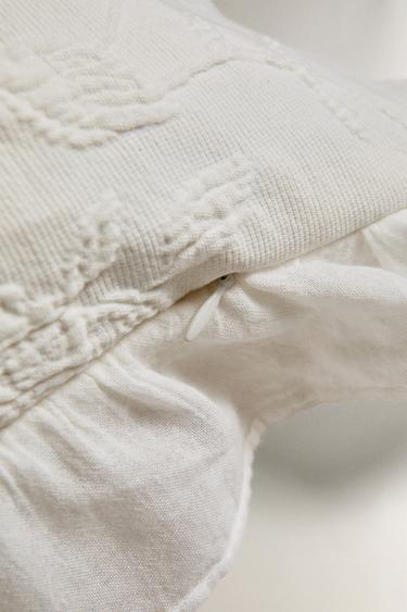 JACQUARD CUSHION COVER WITH RUFFLE - Ecru by Zara - Image 5