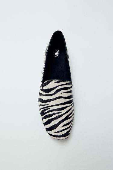 ANIMAL PRINT LEATHER LOAFERS - Multicoloured by Zara