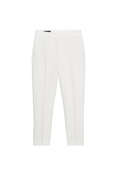 PANTALÓN SLIM TIRO ALTO - Blanco roto de Zara