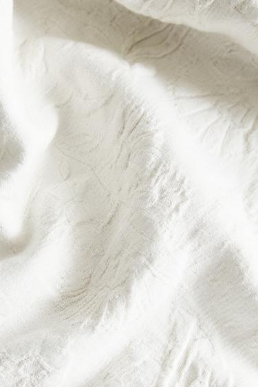 COUVRE-LIT JACQUARD FLEUR - Blanc de Zara - Image 3