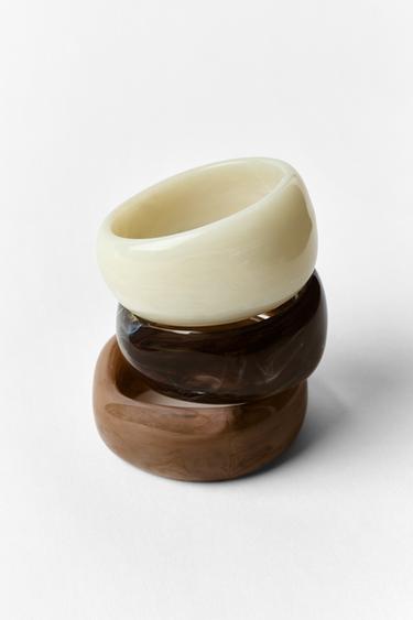 Zara THREE-PACK RESIN RIGID BRACELETS - Multicolored
