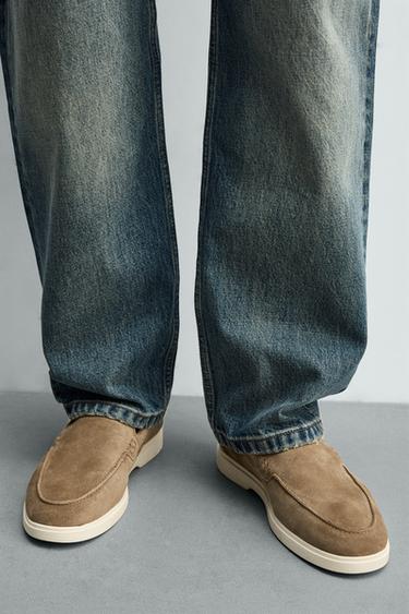 MOCASSIM DE PELE CASUAL - Bege da Zara