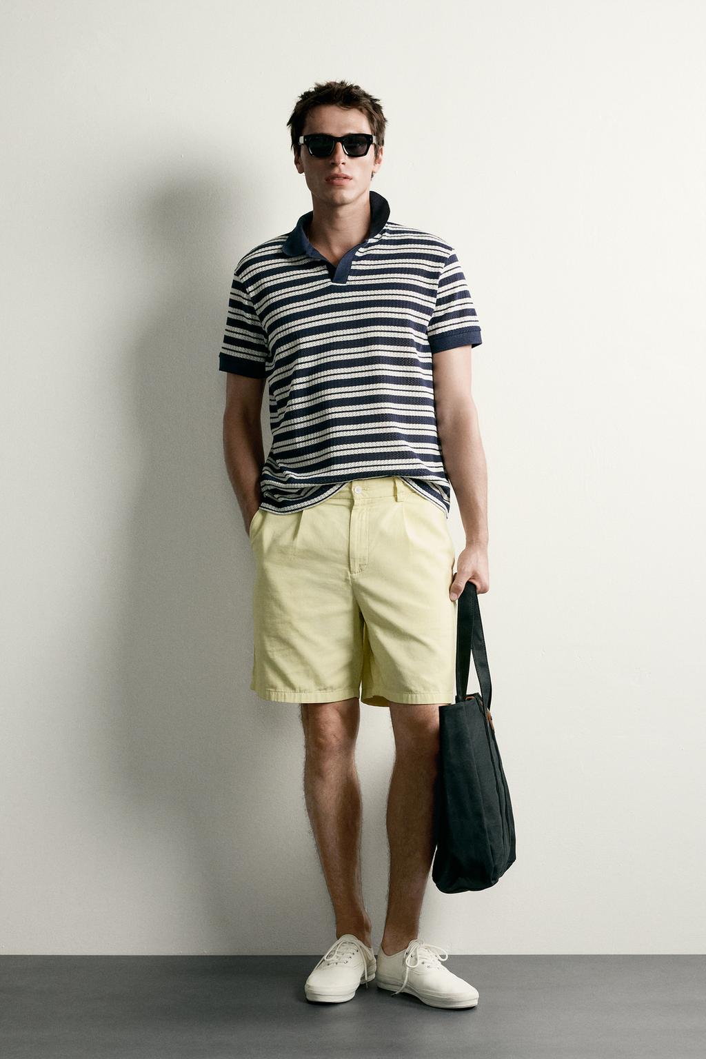 Zara Regular fit açıq toxunma strukturlu polo