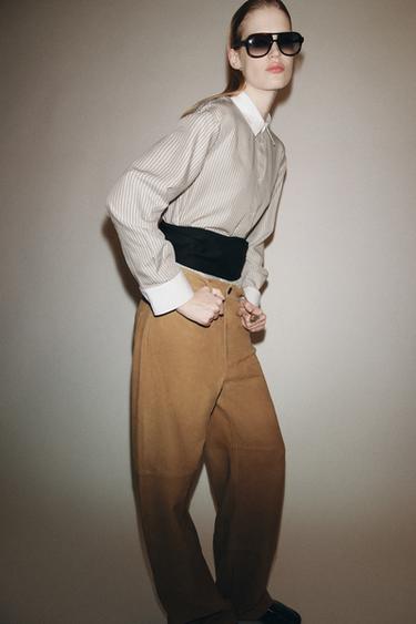 ZW COLLECTION CONTRAST STRIPED SHIRT - striped by Zara