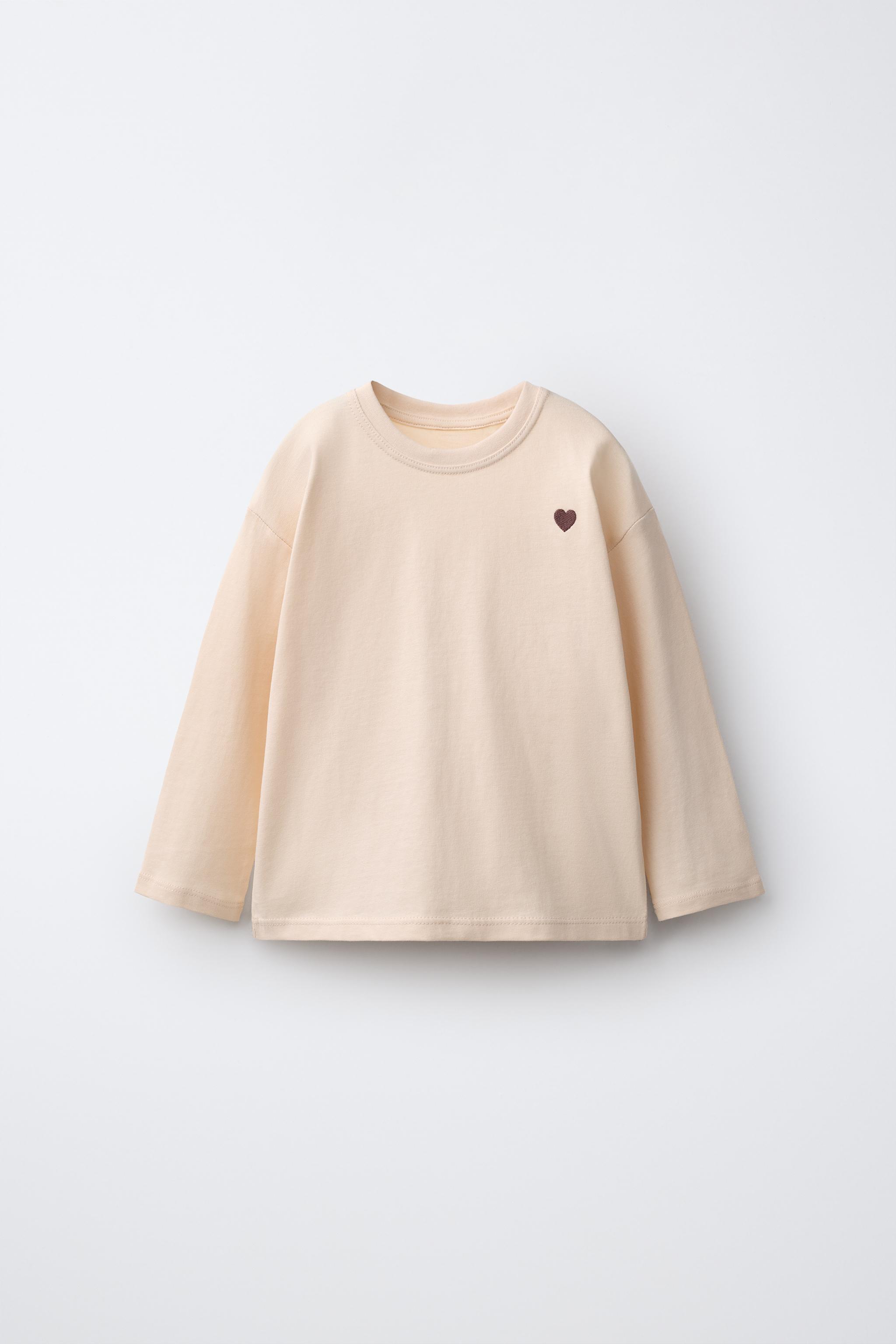 EMBROIDERED HEART T-SHIRT — Vanilla