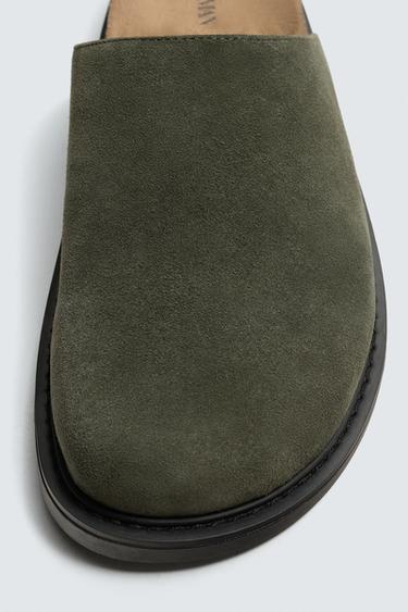 LEATHER CLOGS - Sea green by Zara - Image 2