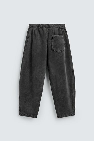 PANTALON DE JOGGING BALLON FIT DÉLAVÉ - Anthracite foncé de Zara - Image 7