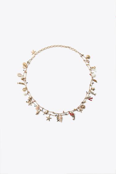 Zara METAL NAUTICAL CHARM BELT - Golden