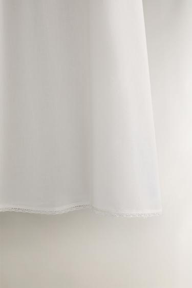 CHEMISE DE NUIT COTON BRODERIES - Blanc cassé de Zara - Image 4