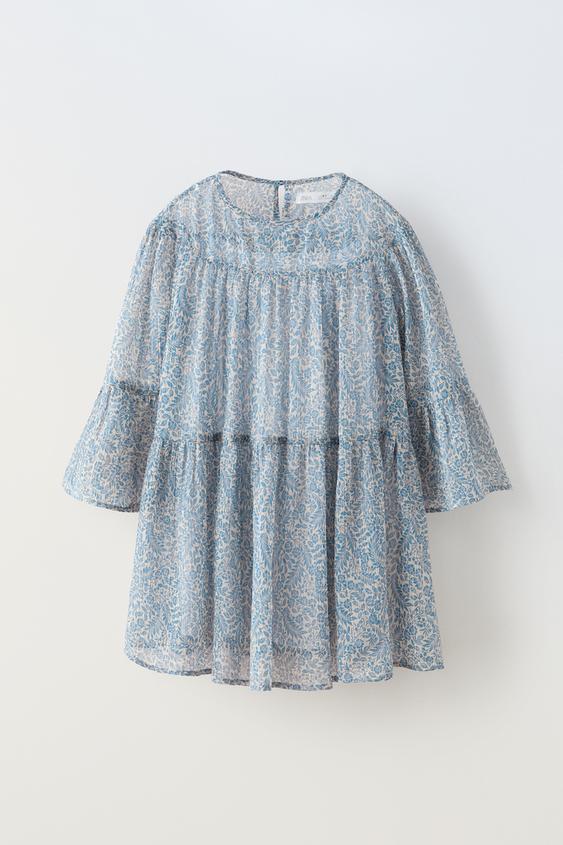 PRINTED DRESS - Light blue | ZARA United States