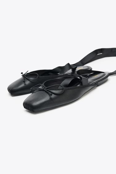 FLAT SLINGBACK BALLET FLATS - Black by Zara - Image 3