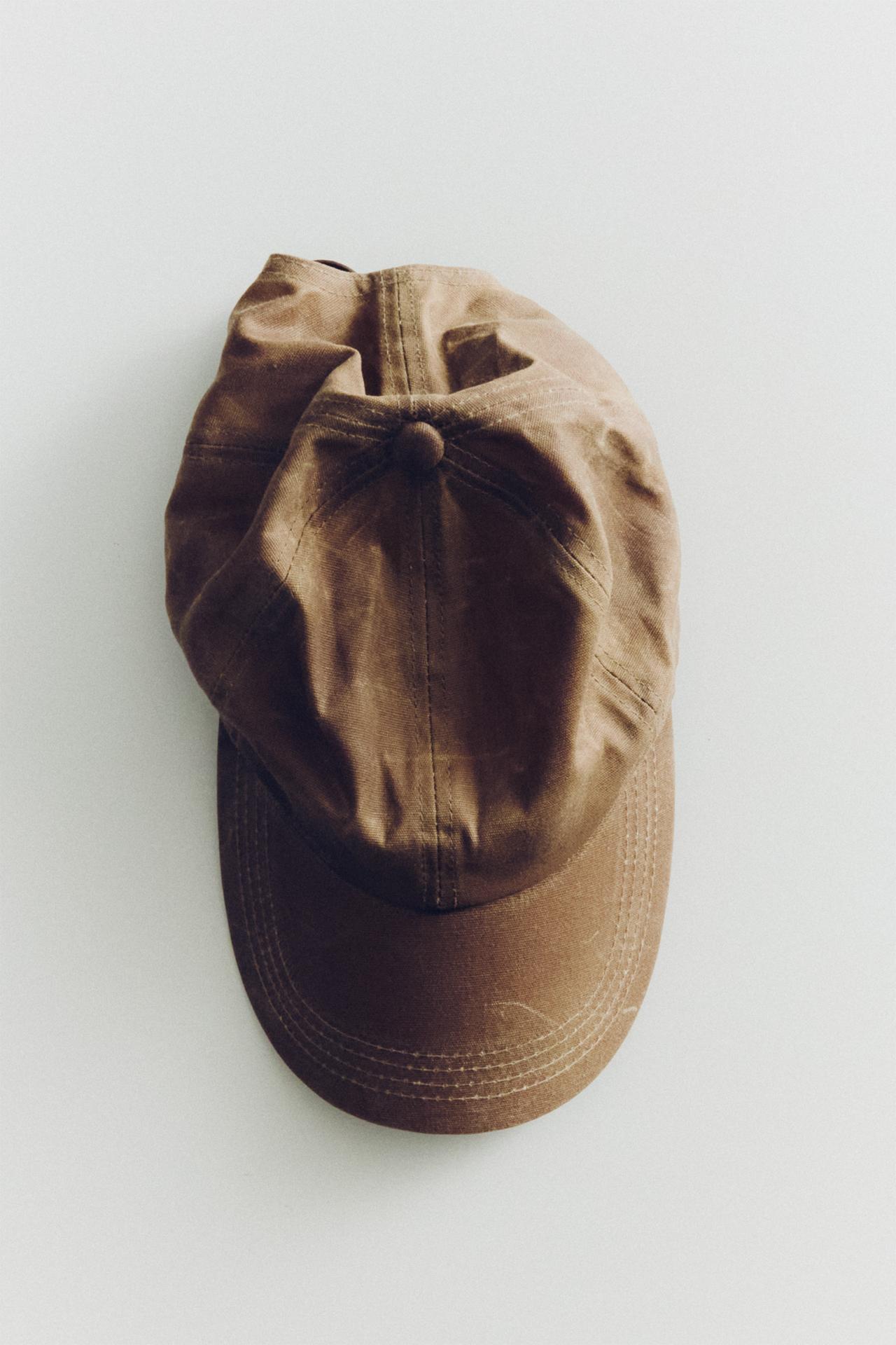 WAXED COTTON CAP — Greenish