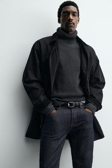 CEINTURE EN CUIR SURPIQUÉE - Noir de Zara - Image 1