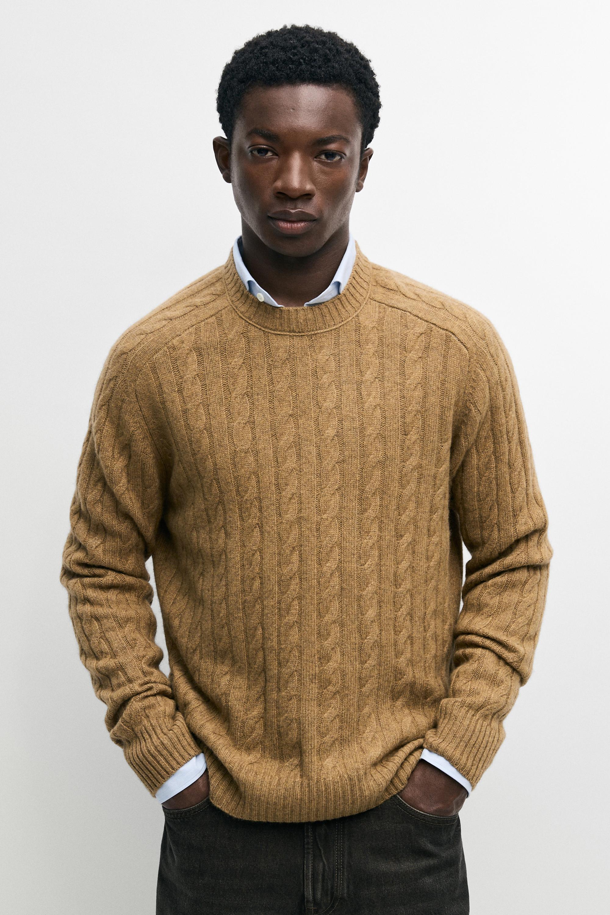 Pull en maille torsadée mélange de laine