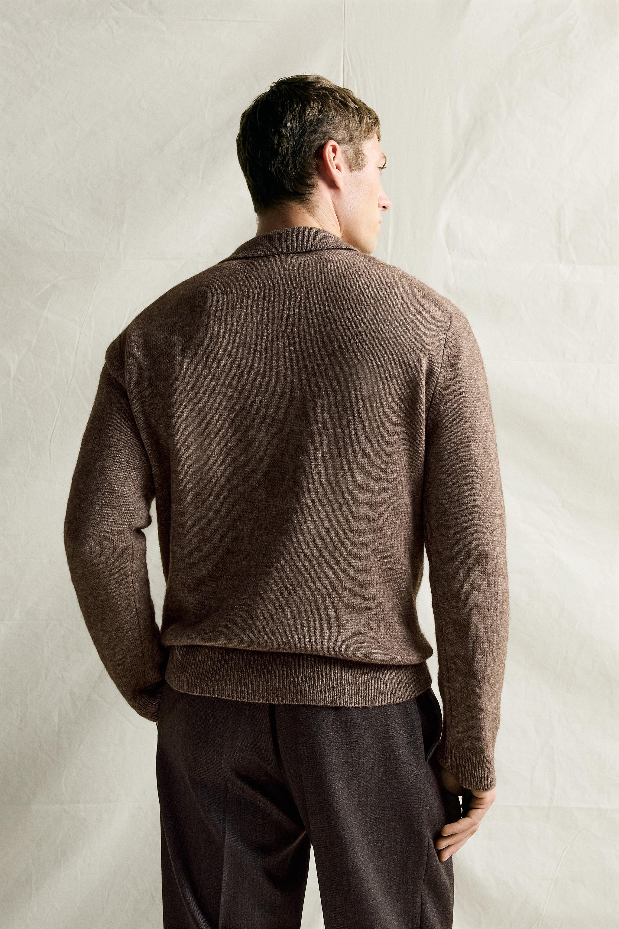 WOOL AND YAK BLEND KNIT OVERSHIRT