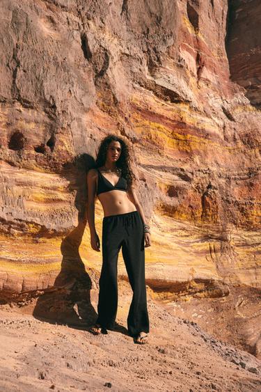 SOEPELVALLENDE BROEK - Zwart van Zara