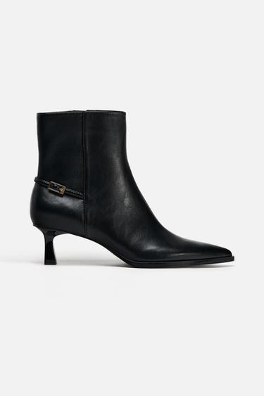HIGH HEEL ANKLE BOOTS WITH BUCKLE - Black by Zara