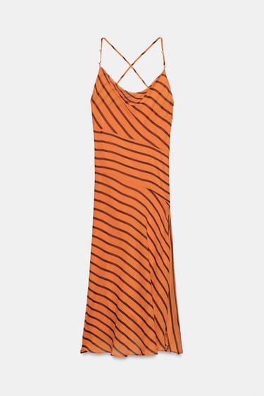 STRIPED STRAPPY MIDI DRESS - Printed by Zara - Image 7