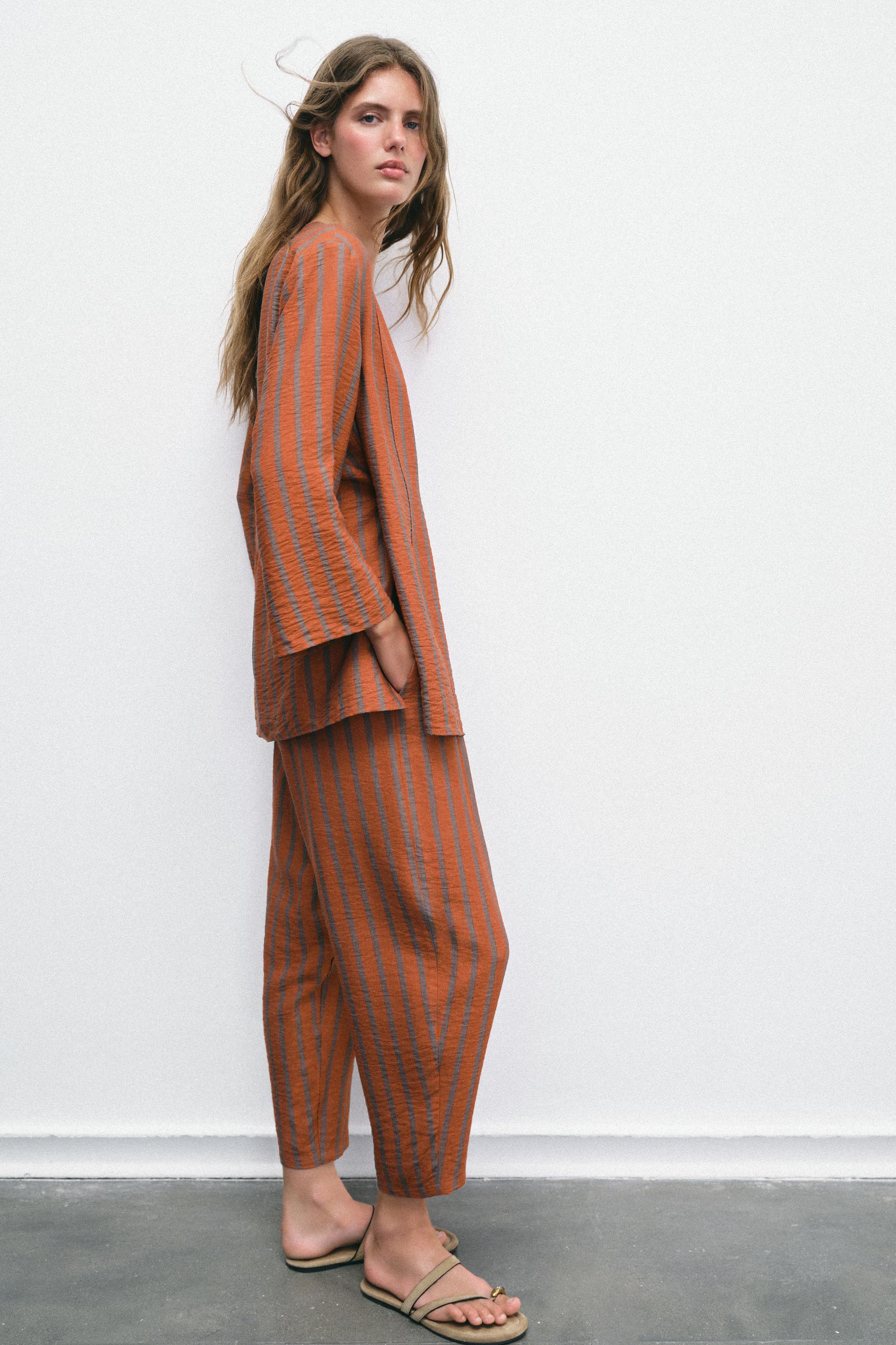 Zara STRIPED WRAP JACKET — фото 3
