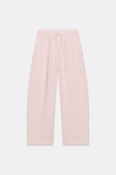 بنطلون منسدل - وردي طباشيري الخاص بـ Zara - صورة 0