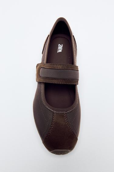 SPORTS BALLET FLATS - Brown by Zara