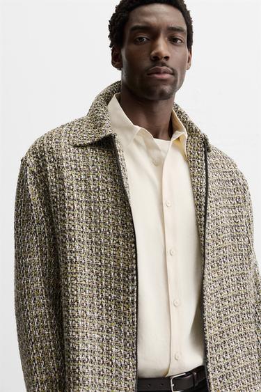 TEXTURED ZIP-UP OVERSHIRT - Green by Zara - Image 4