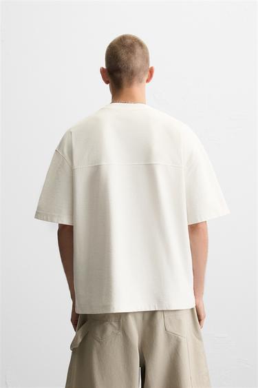 BOXY FIT HEAVYWEIGHT T-SHIRT - Oyster-white by Zara - Image 2