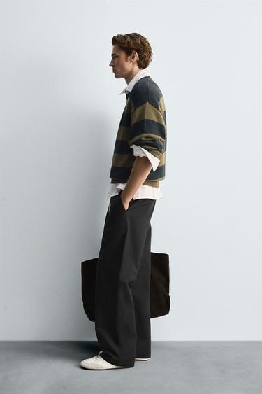 Zara REGULAR FIT POCKET PANTS - Dark anthracite