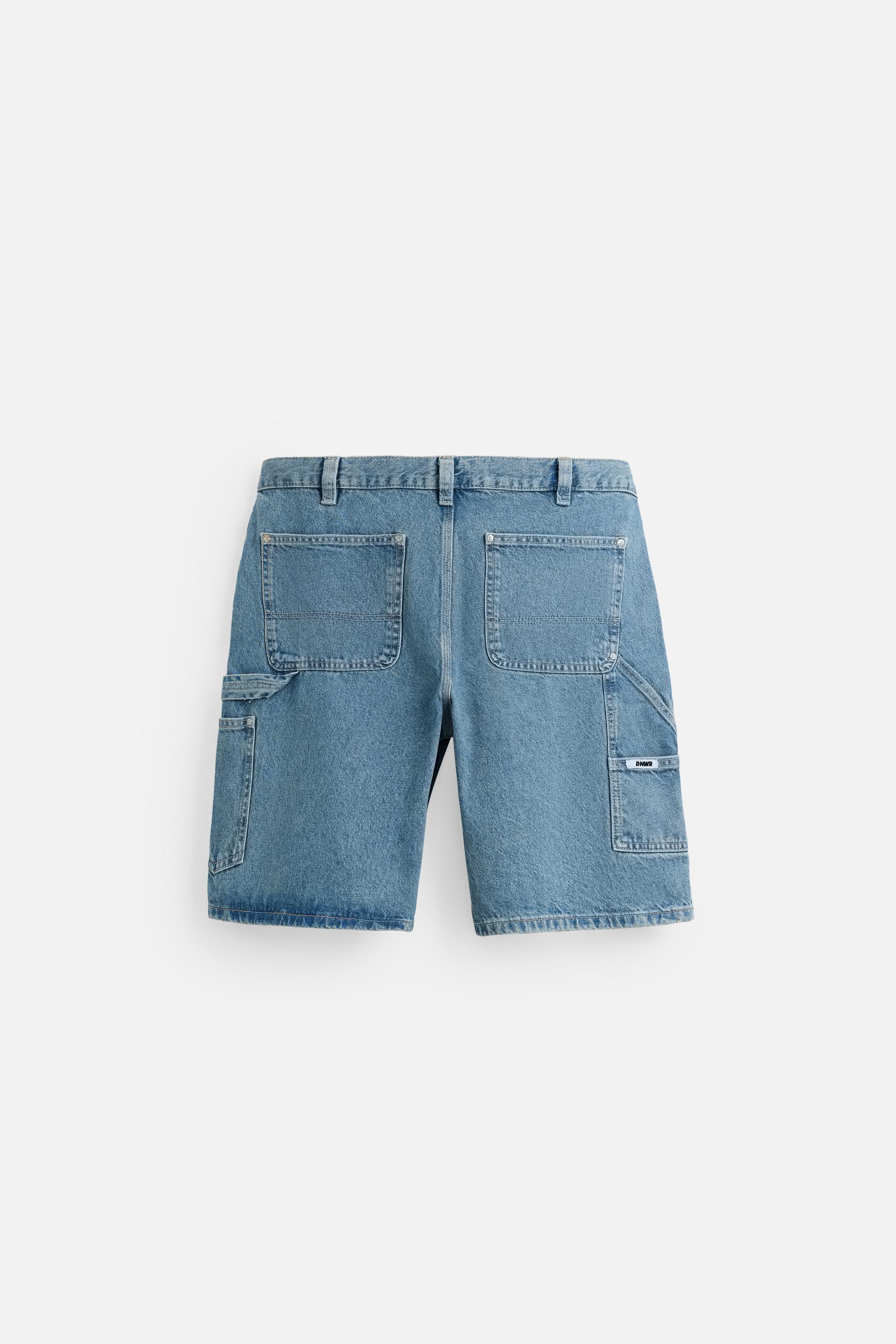 CARPENTER POCKET DENIM SHORTS - Blue | ZARA United States