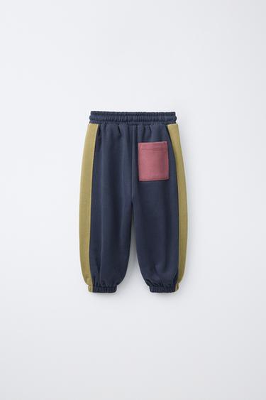 COLORBLOCK FLEECE JOGGER PANTS — Blue 2