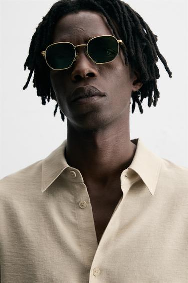 METAL SUNGLASSES - matt gold by Zara - Image 1