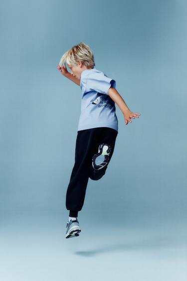SPORTY TEXT T-SHIRT - Light blue by Zara