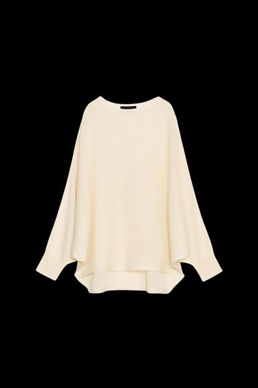 PLAIN KNIT SWEATER - Ecru by Zara