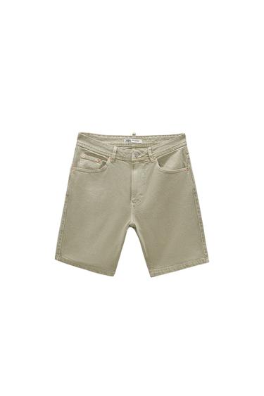 COLOURED DENIM BERMUDA SHORTS