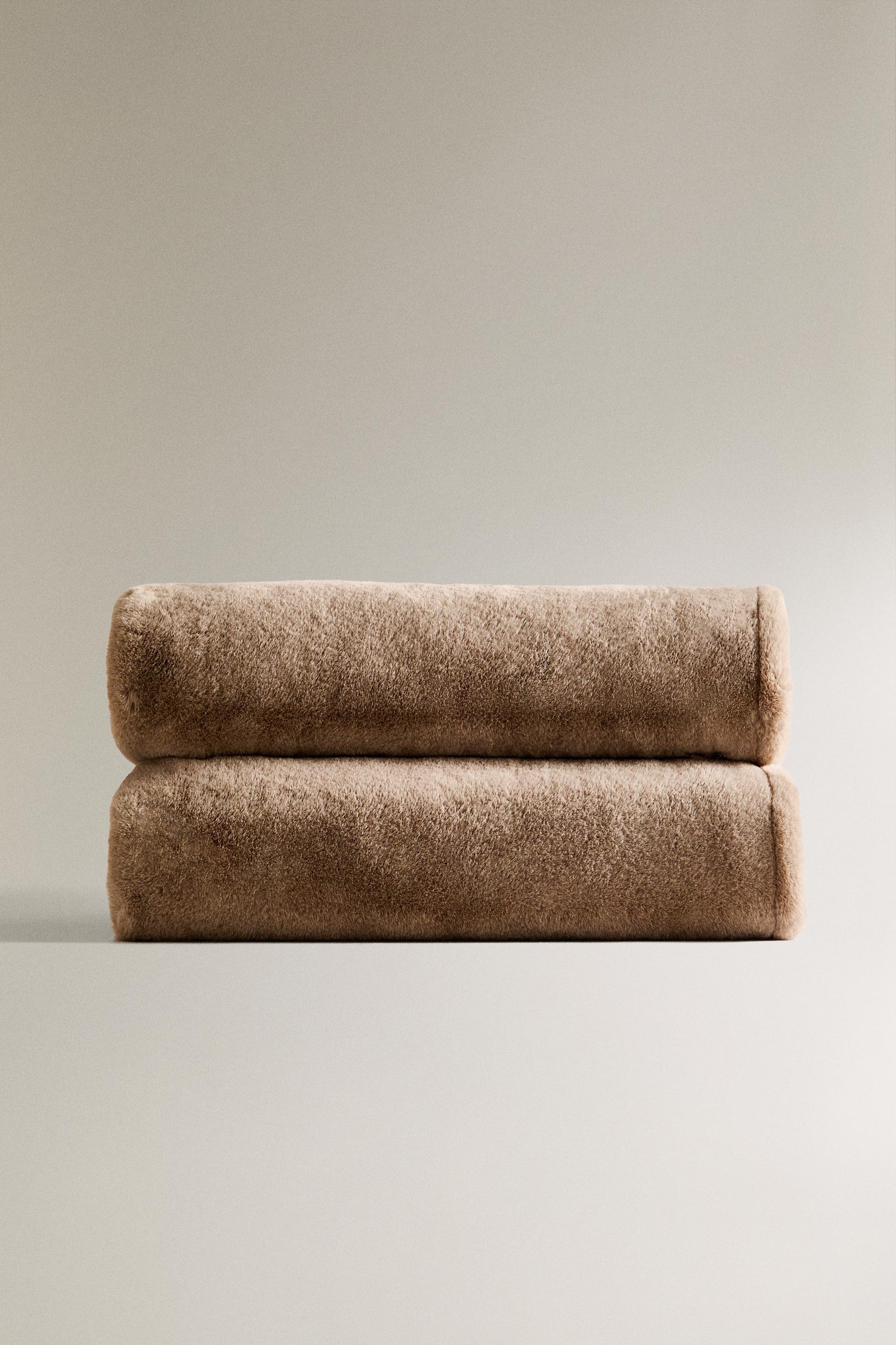 zara homeザラホーム○フェイクファーボアブランケット毛布