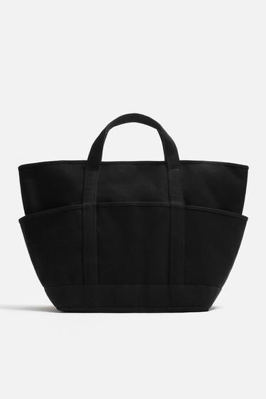 BOLSO SHOPPER TEJIDO XL - Negro de Zara